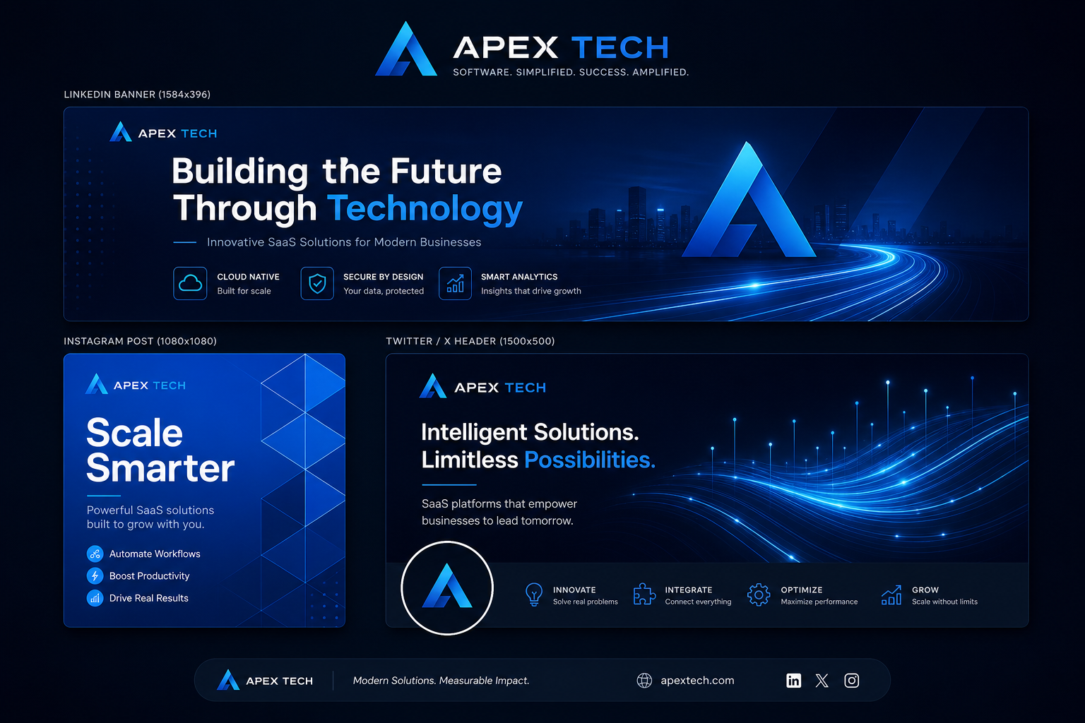Apex Tech social media banners
