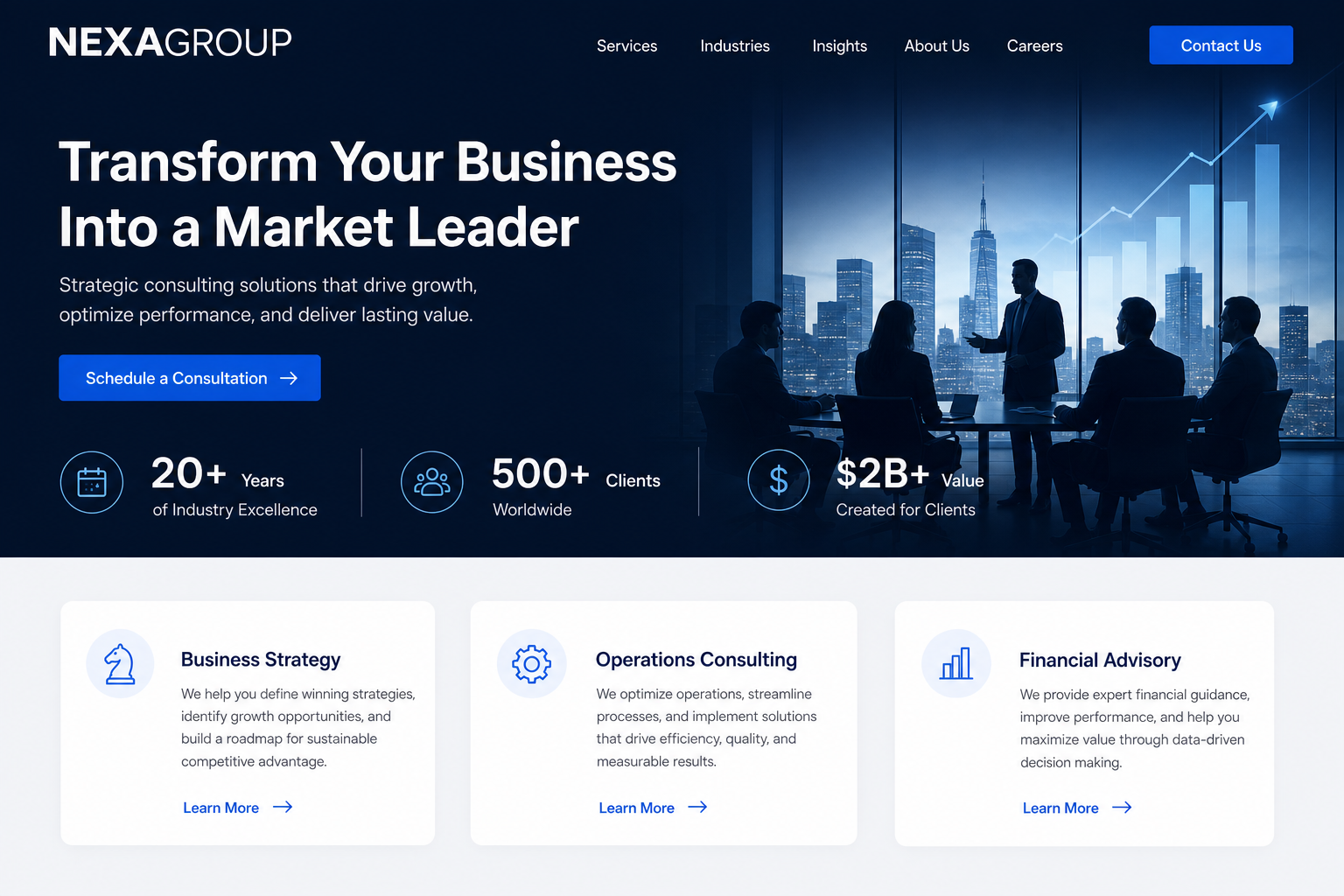 NexaGroup Corporate — Business Websites design by Bold Logo Designs